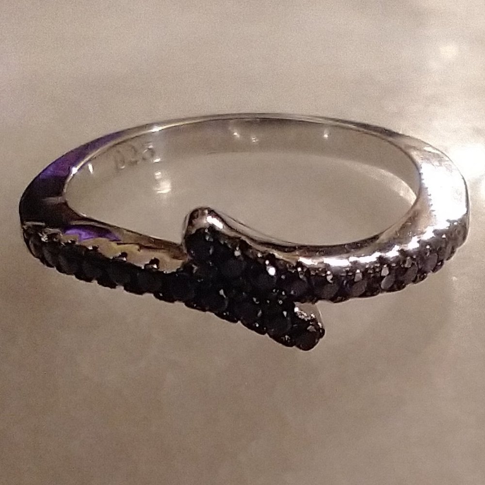Sterling Silver Pave Amethyst CZ Ring Size 6